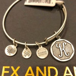 Alex and Ani Silver K Initial Bracelet